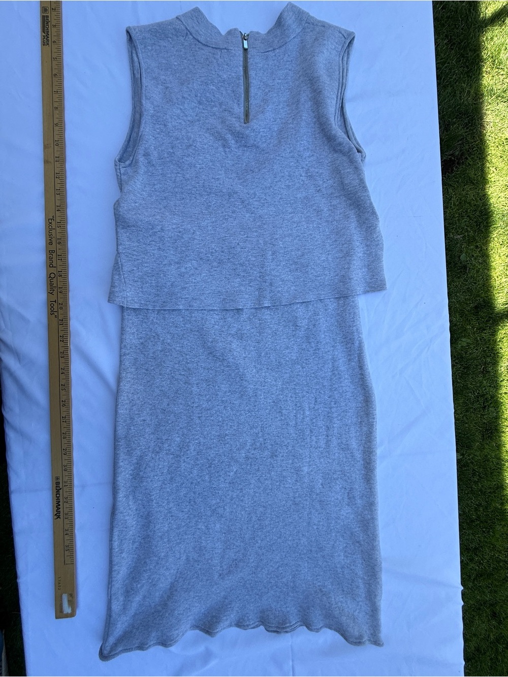 Ripe Sz L Maternity Light Gray Sleeveless Knit Midi Dress - Picture 6 of 8